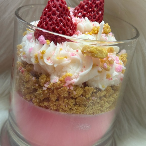 Strawberry Shortcake Soy Wax Candle - Picture 3 of 4